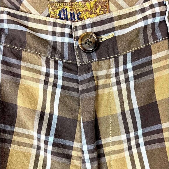 Men’s Flat Front Plaid Shorts by Blue Size 34 - Picture 5 of 10